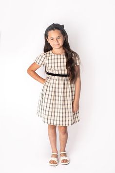 Puff sleeve beige plaid dress with back zipper closure. Color: Beige Imported Hand-wash with cold water, Line Dry Popatu Style: SPB-13566 Beige Plaid, Plaid Dress, Tulle Dress, Nordstrom Dresses, Gray Dress, Cotton Dress, Flutter Sleeve, Sleeve Cotton, Cotton Dresses