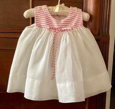 VTG R~GEE ORIGINALS LITTLE GIRLS SLEEVELESS DRESS PINK & WHITE 2 LAYERS USA Baby Fashion Newborn, Girls Attire, Pink And White Stripes, Baby Dresses, Girls Outfits, Girl Dresses, Dress Pink, Baby Dress