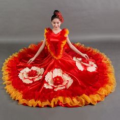 Opening Dance Dresses Spanish Dress Large Swing Full-skirt Adult Female Dance Costume Mujer Female Costume, Spanish Dress, Dance Costume, Chorus, Dance Dresses, Full Skirt, Dance Costumes, Costumes For Women, Fast Delivery