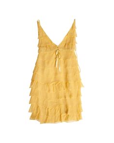 Prada F/W2000 Yellow Silk Ruffle Layers Dress Very good condition  Size 42 IT(S) All questions dm Measurements:  length: 37 inches chest: 14.5 inches waist: 18 inches Yellow Dress With Ruffled Straps And Details, Spring Silk Mini Dress With Ruffles, Yellow Dresses With Ruffles And Ruffled Straps, Summer Silk Ruffle Dress, Elegant Mini Dress With Ruffled Straps For Daywear, Chic Yellow Tiered Mini Dress, Silk Ruffle Dress For Summer, Fitted Silk Mini Dress With Ruffles, Yellow Tiered Mini Dress With Ruffles