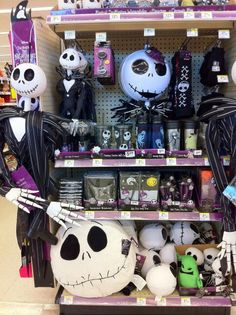 halloween decorations are on display in a store