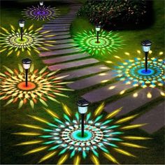 Rainbow Garden Solar Lights Solar Patio Lights, Solar Powered Outdoor Lights, Walkway Lighting, Solar Powered Lamp, Solar Path Lights, Rainbow Garden, Solar Pathway Lights, Modern Outdoor Lighting, Outdoor Landscape Lighting