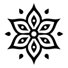 a black and white flower design on a white background