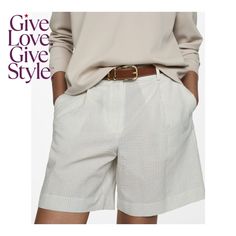 in stock Chic Bottoms With Built-in Shorts And Relaxed Fit, Chic Cotton Pants With Built-in Shorts, Trendy Spring Workwear Bermuda Shorts, Trendy Bermuda Shorts For Spring Workwear, Chic White Bermuda Shorts For Day Out, Trendy Spring Bermuda Shorts For Workwear, Chic Bermuda Shorts With Short Inseam, Chic Relaxed Fit Shorts With Short Inseam, Chic Relaxed Fit Bottoms With Short Inseam