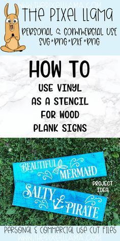 how to use vinyl as a stencil for wood plank signs