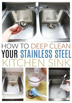 how to clean your stainless steel kitchen sink with the help of vinegar and baking soda