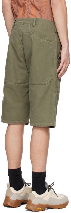 Heavyweight cotton canvas shorts. · Belt loops · Four-pocket styling · Zip-fly · Logo embroidered at front Supplier color: Olive Summer Cotton Cargo Pants With Belt Loops, Cotton Short Pants With Patch Pockets, Khaki Cotton Shorts With Belt Loops, Summer Cotton Cargo Shorts With Belt Loops, Relaxed Fit Cotton Shorts With Belt Loops, Utility Cotton Cargo Shorts, Summer Cotton Cargo Shorts With Welt Pockets, Short Cotton Cargo Pants With Belt Loops, Spring Cotton Shorts With Patch Pockets