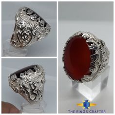 Natural Yemeni Aqeeq Ring Ya Zahra, Ya Ali, Name Crafts, Name Rings, Agate Ring