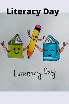 World Literacy Day Poster Drawing | Literacy Day Drawing | Rupar Rong Pencil World Literacy Day Posters, International Literacy Day Poster, Poster Drawing Ideas, World Chocolate Day