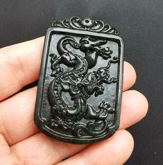 Chinese antiquity dragon Carved Amulet Jade Pendant,1.Material: natural black green jade stone bead, top with pass hole2.Size of bead:  approx,  56mm x36mmx6mm  in size. 3. this price is 1 bead.4. fit make earring /brooch/pendant/necklace ect jewelry,5.If you have speical requests, I'll be happy to do it for you.6.Returns:I accept returns.1)Send me an email within 7 days and let me know the item is being returned.2)I will refund your money after we recieve our merchandise.3)Precondition:the item Black Jade Jewelry With Natural Stones, Black Jade Jewelry For Gifts, Black Spiritual Jewelry With Dragon Design, Spiritual Black Jewelry With Dragon Design, Handmade Black Jade Necklace, Bead Top, Earring Brooch, Mythical Animals, Ancient Dragon