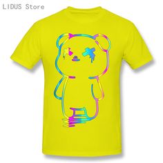 Funny Cartoon Print Tshirt Neon Rainbow Bear T Shirts Harajuku Streetwear Tee Cotton Fashion T-shirt Short Sleeve Clothing Cute Graphic Design T-shirt For Streetwear, Yellow Crew Neck T-shirt With Cartoon Print, Yellow Band Merch T-shirt With Graphic Design, Cute Graphic T-shirt For Streetwear, Cute Yellow T-shirt For Streetwear, Reserved Signs, Neon Rainbow, Harajuku Streetwear, Cotton Fashion