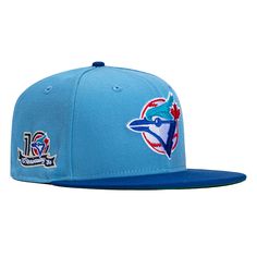 Classic Blue Baseball Cap With Flat Brim, Classic Blue Snapback Fitted Hat, Classic Blue Flat Brim Baseball Cap, Blue Fitted Hat With Flat Brim For Baseball Season, Blue Flat Brim Fitted Hat For Baseball Season, Classic Blue Baseball Cap, Classic Blue Fitted Baseball Cap, Classic Adjustable Blue Fitted Hat, Blue Flat Crown Hat For Sports Events