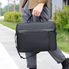 Features: Earthquake Resistance Material: Oxford Cloth Color: Black Pattern: Solid Color Gender: Neutral/Both Men and Women Notebook Sleeve, Tablet Bag, Macbook Air Pro, Office Business, Business Trip, Business Bag, Laptop Bags, Computer Bags, Waist Pack