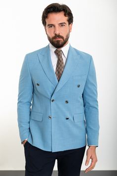 Collection : 2024/2025 spring/summer🔆Product : Oliver Slim Fit Double Breasted Blue BlazerColor: BLUEAvailable Size : 46-48-50-52-54-56Material Content: %55 Cotton, %45 Polyester Blue Double Breasted Blazer, Double Blazer, Light Blue Blazer, Blazer Vest, Business Suit, Breasted Blazer, Double Breasted Blazer, Formal Looks, Shoes With Jeans