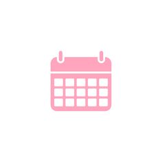 a pink calendar icon on a white background