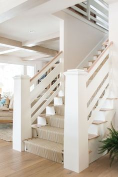 the stairs in this house have been painted white