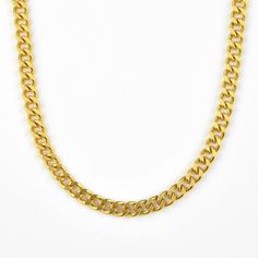 Flat Curb Link Chain Necklace - Goldmakers Fine Jewelry Classic Charm Necklaces With Link Chain, Gold Stainless Steel Necklace With Curb Chain, Formal Stainless Steel Necklace With Curb Chain, Formal Stainless Steel Curb Chain Necklace, Yellow Gold Stainless Steel Necklace With Curb Chain, Elegant Stainless Steel Curb Chain Necklace, Metal Necklace With Curb Chain For Gift, Elegant Gold Charm Necklace With Curb Chain, Vintage Cable Chain Necklace For Formal Occasions