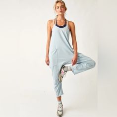 Questions? Leave A Comment Below! Sporty Relaxed Fit Jumpsuits And Rompers For Spring, Casual Jumpsuits And Rompers For Yoga In Spring, Sporty Blue Jumpsuits And Rompers For Spring, Blue Athleisure Jumpsuits And Rompers For Yoga, Blue Activewear For Summer Loungewear, Blue Casual Jumpsuits And Rompers For Workout, Blue Athleisure Jumpsuits And Rompers For Summer, Light Blue Sleeveless Jumpsuit For Loungewear, Light Blue Loungewear Jumpsuits And Rompers