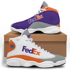 Fedex Logo Bassic White Shoes J13 Sneakers  Kv Lightweight construction with breathable mesh fabric provides a comfortable and flawless fit. Breathable Mesh Lace-up Basketball Shoes For Streetwear, White High-top Running Shoes With Breathable Mesh, Casual Lace-up Basketball Shoes With Breathable Mesh, White High-top Sneakers With Breathable Mesh, White Breathable Mesh High-top Sneakers, High-top Breathable Purple Running Shoes, Purple High-top Breathable Running Shoes, High-top Fade-resistant Running Shoes With White Sole, Casual Basketball Shoes With Breathable Mesh For Sports