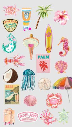 an image of various stickers on the back of a phone case that says palm