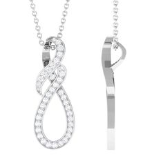 1/2 CT Diamond Infinity Dangle Pendant Necklace in Gold Diamond - ( HI-SI ) - Color and Clarity - Rosec Jewels Diamond Pendent, Infinity Pendant, Pendent Necklace, Infinity Symbol, Signature Jewelry, Timeless Jewelry, Rose Gold Diamonds, Quality Diamonds, Free Jewelry