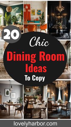 20 Chic Dining Room Ideas To Copy! Chic Dining Room Ideas, Eclectic Dining Room Decor, Dining Room Corner, Dining Area Decor, Eclectic Dining Room, Boho Dining Room, Unique Dining Room, Chic Dining Room