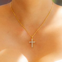 Gold Dipped Cross Necklace / White Dipped Cross Necklace Gold Crystal Rhinestone Cross Pendant Necklace, Elegant Rhinestone Cross Necklace On Clavicle Chain, Elegant Rhinestone Cross Clavicle Necklace, Gold Cross Necklace With Crystal, Gold Cross Crystal Necklace, Gold Crystal Cross Necklace, Elegant Rhinestone Cross Pendant Clavicle Necklace, Rhinestone Cross Necklace With Adjustable Chain As Gift, Cross Shaped Rhinestone Necklace Gift