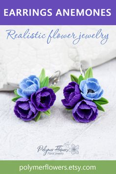 Flowers earrings Purple Flower Earrings With 3d Flowers As A Gift, Purple 3d Flower Earrings As Gift, Purple Flower-shaped Polymer Clay Earrings, Handmade Purple Polymer Clay Flower Earrings, Handmade Purple Flower Earrings, Purple Handmade Flower Earrings, Purple Flower Polymer Clay Earrings, Paper Jewellery, Flowers Earrings