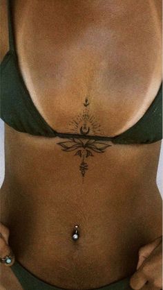 Vintage Aesthetic Tattoos, Septum Tattoo, Ankh Tattoo, Underboob Tattoo Designs, Earthy Tattoos, Hippie Tattoo, Small Chest Tattoos, Timeless Tattoo, Nostalgic Aesthetic