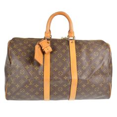 Louis Vuitton Keepall 45 Travel Duffle Handbag Monogram M41428 Description OUTSIDE :  AB: FAIR CONDITION!! Scuffs, scratches, discoloration and stains on the leather parts. INSIDE :  AB: FAIR CONDITION!! Stains. S : New or new without a tag. SA : Excellent condition. A : Good condition with minor sigh of use. AB : Used condition with some damages. B : Obvious sigh of use with heavy damages. Details Number : 842SA Pocket : Outside: - Inside: - Size (Inch) : W 18.1 x H 10.6 x D 7.9 " Handle Drop. Louis Vuitton Mens Bag, Louis Vuitton Keepall 45, Mens Bag, Keepall 45, Louis Vuitton Keepall, Travel Duffle, Brown Canvas, Travel Light, Vintage Charms