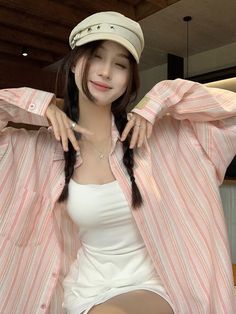 Size: XL, Color: Pink Hair Style Girl, California Hair, Simple Hair, Korean Aesthetic, Hair St, Casual Shirt, On Fire, Easy Hairstyles, Girl Hairstyles