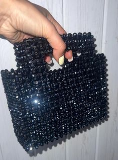 Crystal Bag 'Manhattan' 💞🖤 Fits:  Any phone 📱  Wallet 💳  Keys 🔑  Lipstick 💄  Chewing gum etc 📍 Square Evening Bag With Phone Holder As Gift, Black Rectangular Bag With Pearl Handle, Handmade Black Handheld Evening Bag, Beaded Rectangular Phone Bag For Parties, Rectangular Beaded Phone Bag For Parties, Party Beaded Rectangular Phone Bag, Party Rectangular Beaded Phone Bag, Evening Rectangular Mobile Phone Pouch, Black Bags With Pearl Handle For Gift