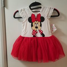 Minnie Mouse Tutu Dress With Lace Detail Sleeve New Playful Minnie Mouse Short Sleeve Dress, Playful Short Sleeve Minnie Mouse Dress, White Minnie Mouse Summer Dress, Minnie Mouse Cotton Short Sleeve Dress, Red Cotton Minnie Mouse Dress, Belle Dress Disney, Minnie Mouse Tutu Dress, Pooh Dress, Minnie Mouse Tutu