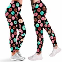 Crisp imagery, vibrant colors and a soft touch - these elastic skinny fit casual leggings are perfect for any casual occasion in life. 
▶ Not sold in stores.
▶ Skinny fit
▶ 4-way stretch
▶ 87% Polyester brushed suede / 13% Spandex
▶ Tagless
▶ White thread color
▶ Runs true to size Personalized Boots, Wine Tasting Outfit, Mermaid Shoes, Donut Pattern, Cute Donuts, Rainbow Shoes, Casual Leggings, Vegan Boots, Custom Leggings