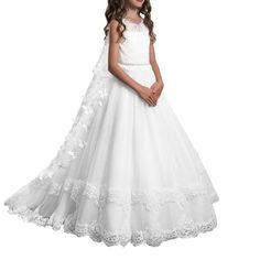 Five Varieties Of White Dresses Size 8 Yrs Old To 12 Yrs Old Let Me Know With Dress You Like From The 5 Options. Lace Flower Girls, Girls First Communion Dresses, Sleeveless Flower Girl Dresses, Flower Girls Dresses, First Communion Dress, Kids Party Dresses, White Flower Girl Dresses, First Communion Dresses, Wedding Flower Girl Dresses