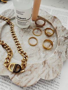 The perfect gold detail to add to your ring stack. 18k Rich Gold Plated Stainless Steel Filled Water-resistant Tarnish Free Safe to wear in the shower Hypoallergenic for my sensitive skin girls. Ring Stack, Beach Collection, The Shower, Gold Details, Stacking Rings, Ring Bracelet, Necklace Set, Sensitive Skin, Gold Plate