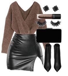 Polyvore Outfits Fall, Night Out Outfit Classy, Punk Style Outfits, Classy Winter Outfits, Glam Outfit, Rumor Has It, High Fashion Outfits, Chic Leather, Streetwear Fashion Women