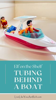 Our elves boating on our tub in the master bathroom. The Elves went Tubing. Check out the items you need to setup this Elf of the Shelf scene.