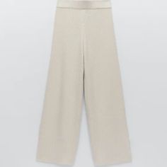 Nwt Zara Ecru Flared Wool Blend Knit Pants Brand New Zara Flared Knit Pants In Ecru High-Waisted, Wide-Leg Pants W/ Elastic Waistband & Side Slits At Hem Mixture Of Viscose (52%), Wool (23%), Polyamide (20%) & Cashmere (5%) Thanks For Looking!!! White Wide Leg Pants For Winter, Chic White Winter Pants, White Straight Pants For Winter, Winter White Straight Pants, White Bottoms For Workwear In Winter, White Pants For Workwear In Winter, White Winter Workwear Bottoms, White Pants For Winter Workwear, White Knit Wide Leg Pants