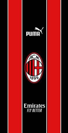 an image of a red and black striped wallpaper with the word puma on it