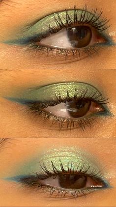 Green Makeup On Green Eyes, Subtle Teal Eye Makeup, Olive Green Makeup Look Brown Eyes, Green Brown Eye Makeup, Green Blue Makeup Looks, Blue Eyeshadow Green Eyes, Green And Blue Eye Makeup, Blue Green Makeup Look, Blue And Green Makeup Looks