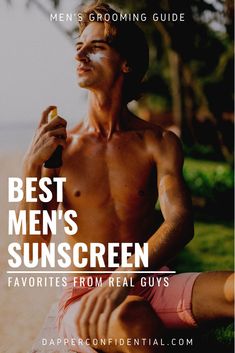 Dermatologists agree that guys need daily sun block even for moderate sun exposure. Read the article for some of the best sunscreens for men chosen by real men. Sunscreen For Men, Good Sunscreen For Face, Mens Face Care, All Natural Sunscreen, Applying Sunscreen, After Sun Care, Men Skin Care Routine, Best Sunscreen, Daily Sun