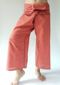 "Unisex Thai fisherman pants. One size fits all. You can wear in many occasions, casual wear, yoga wear, maternity wear, relax at home, travel etc. If you are looking for some pants that you can wear everywhere, comfortable, relax and Easy to wear. Thai fisherman pants is Answer!! Nice gift for yourself or your lover One pocket on the side for storing your items such as wallets, mobile phones, etc Approx. Measurements: One size can fits most and 1 Pockets Measurement Waist 27\" (69 cms) Length 4 Summer Cotton Wide Leg Yoga Pants, Summer Yoga Cotton Wide Leg Pants, Cotton Yoga Parachute Pants, Cotton Parachute Pants For Yoga, Cotton Parachute Yoga Pants, Non-stretch Cotton Harem Yoga Pants, Cotton Non-stretch Harem Yoga Pants, Spring Cotton Yoga Bottoms, Spring Yoga Bottoms In Cotton