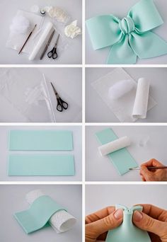 how to make a bow out of tissue paper and ribbon - step by step instructions