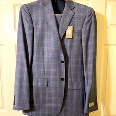 Brand New! Mens Blue Suit. Pants Have Unfinished Hem. Mens Blue Suit, Blue Suit Men, Suit Pants, Blue Suit, Mens Suits, Blue Man, Blazer Suit, Color Blue, Man Shop