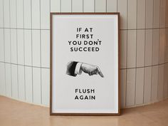 a poster on the wall that says if at first you don't succed flush again