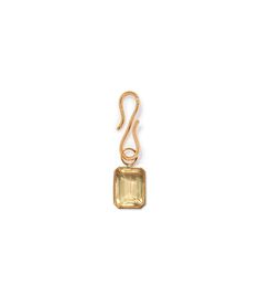 Candyland Charm in Lemon. Citrine quartz baguette charm with gold plated brass on S-hook. Elegant Yellow Jewelry With Charms, Mood Necklaces, Mood Necklace, Hoop Charms, Necklace Charms, Fine Earrings, Bridal Shop, Customer Care, Star Signs