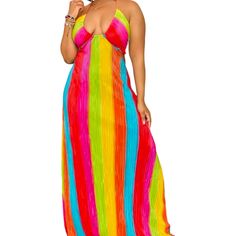 Women's Plus Size Elegant Halter Maxi Dress - Fabulously Dressed Boutique Night Club Outfits For Women, Pleated Halter Dress, Club Outfits For Women, Backless Long Dress, Plus Size Elegant, Halter Neck Maxi Dress, Night Club Outfits, Strap Dresses, Halter Maxi Dress