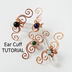 three different types of wire work on top of each other with the words ear cuff