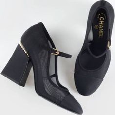 Tem Code: G39245 Y55891 94305 Block Heel Pumps & Mules From Chanel, Party Style, Office Style, Elegant Style, Casual Style, Formal Style , Blended Fabrics, Plain, Logo, Block Heels, Bridal, Metallic, Sheer, 2022 Cruise Chanel Block Heels, Chanel Heels, Chanel Party, Block Heel Pumps, Style Formal, Party Style, Style Office, Office Style, Formal Style